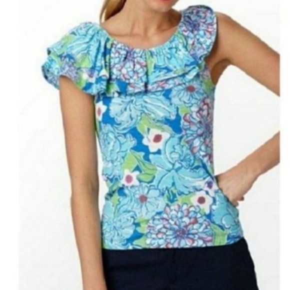 Lilly Pulitzer wynne asymmetrical top - Picture 1 of 8